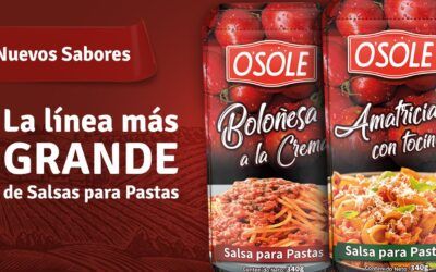 Osole, la línea de salsas para pastas cada vez más grande